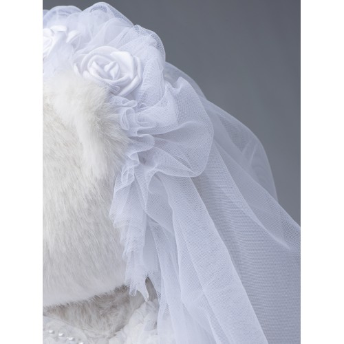 Авторская мягкая игрушка Lina Медведь белый в Платье Невесты M (±30 см) Авторская мягкая игрушка Lina Медведь белый в Платье Невесты M (±30 см)