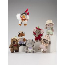 Авторские мягкие игрушки Lina Набор лесных зверят XS (±15 см)  (в коробке 6 шт)