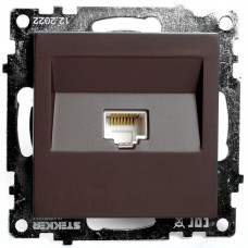 Розетка компьютерная 1-местная RJ-45 (механизм), STEKKER GLS00-7107-04, серия Катрин, шоколад 49023 Розетка компьютерная 1-местная RJ-45 (механизм), STEKKER GLS00-7107-04, серия Катрин, шоколад 49023