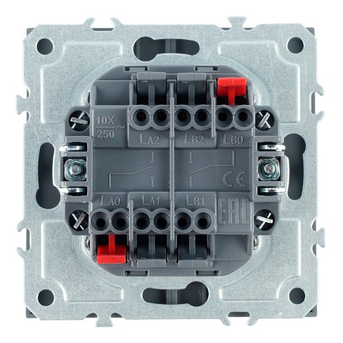 Переключатель 2-клавишный (механизм), СЗК, STEKKER, 250В, 10А, серия Эмили, RSW10-5107-10ZK, платиново-серый, soft touch 50241 Переключатель 2-клавишный (механизм), СЗК, STEKKER, 250В, 10А, серия Эмили, RSW10-5107-10ZK, платиново-серый, soft touch 50241