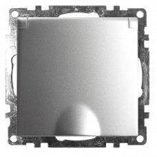 Розетка 1-местная с/з с крышкой (механизм), STEKKER GLS16-7112-03, 250В, 16А с защитной шторкой, серия Катрин, серебро 39580 Розетка 1-местная с/з с крышкой (механизм), STEKKER GLS16-7112-03, 250В, 16А с защитной шторкой, серия Катрин, серебро 39580