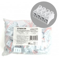 Клемма монтажная с/з STEKKER для подключения фазных проводников, 4 контактные группы (3 ввода, 3 вывода на полюс), LD294-5104. Упаковка (100 шт) 32958 Клемма монтажная с/з STEKKER для подключения фазных проводников, 4 контактные группы (3 ввода, 3 вывода на полюс), LD294-5104. Упаковка (100 шт) 32958