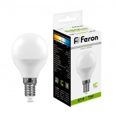Лампа светодиодная Feron LB-95 Шарик E14 7W 175-265V 4000K 25479 Лампа светодиодная Feron LB-95 Шарик E14 7W 175-265V 4000K 25479
