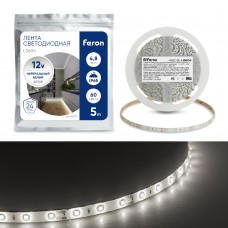 Светодиодная LED лента Feron LS604, 60SMD(2835)/m 4.8W/m 12V IP65 5m, 4000К 48219 Светодиодная LED лента Feron LS604, 60SMD(2835)/m 4.8W/m 12V IP65 5m, 4000К 48219