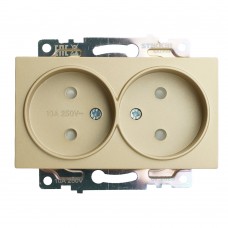 GLS10-7113-08 Розетка 2-местная с защитной шторкой (механизм) б/з, 250В, 10А, серия Катрин, золото STEKKER 49225 GLS10-7113-08 Розетка 2-местная с защитной шторкой (механизм) б/з, 250В, 10А, серия Катрин, золото STEKKER 49225