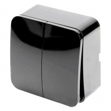 Выключатель открытой установки 2-клавишный, STEKKER, 250В, 10А, IP20, серия София, черный, MSW10-20-02 49293 Выключатель открытой установки 2-клавишный, STEKKER, 250В, 10А, IP20, серия София, черный, MSW10-20-02 49293