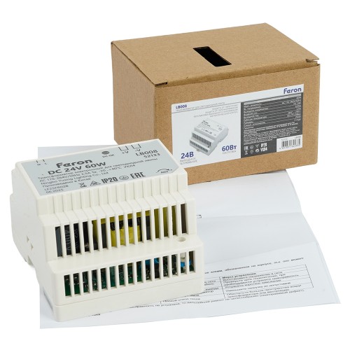 Трансформатор электронный для светодиодной ленты 48W 24V ( ультратонкий драйвер), LB001 FERON 52133 Трансформатор электронный для светодиодной ленты 48W 24V ( ультратонкий драйвер), LB001 FERON 52133